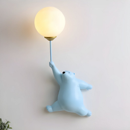 Applique murale avec boule et ourson coloré