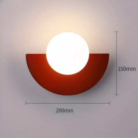 Applique murale en demi-lune rétro et colorée