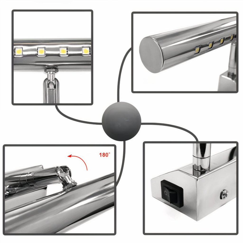 Applique murale de salle de bain inclinable
