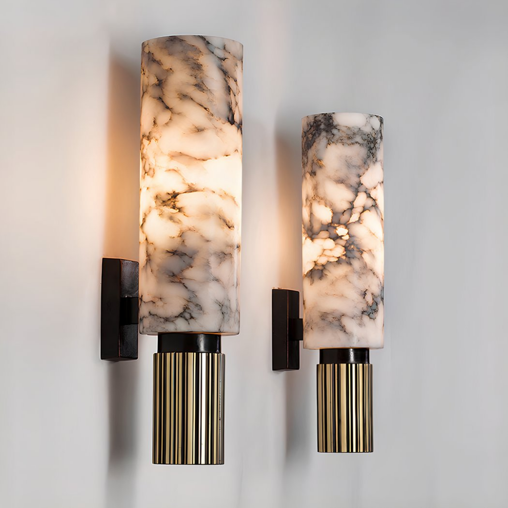Applique murale de salon avec tube de marbre