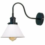 Applique murale col de cygne en métal blanc