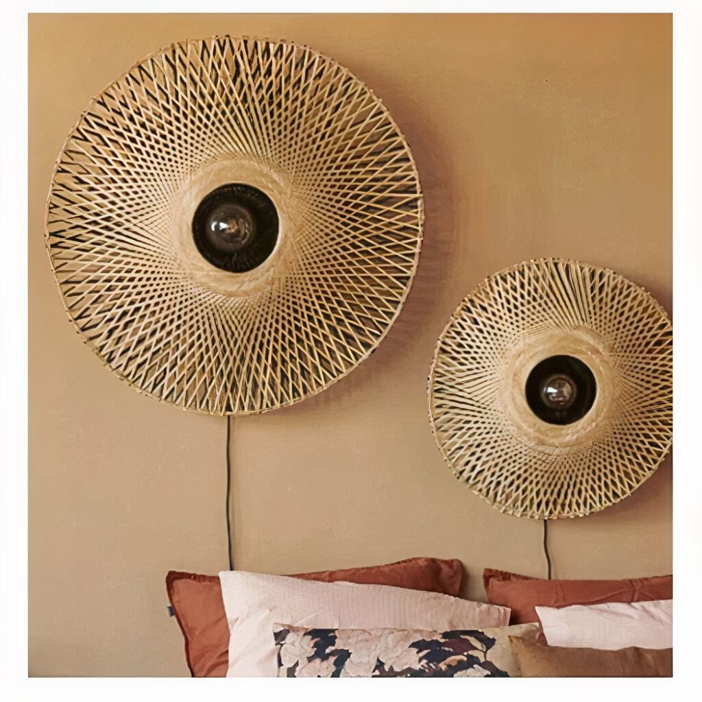 Applique murale bohème chic pour transformer l’intérieur Applique murale bohème chic pour transformer l’intérieur Conseils et astuces applique murale ronde tresse a la main dans le style boheme 13